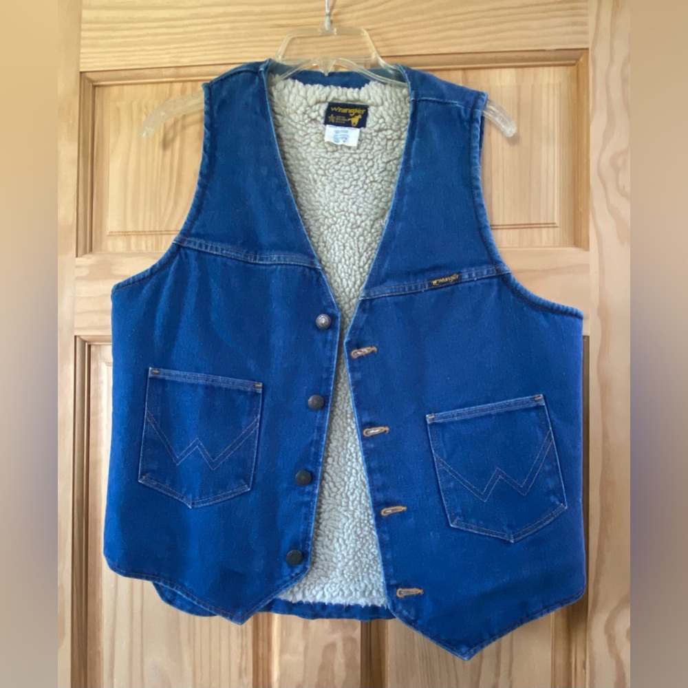 Vintage Wrangler Sherpa Lined Denim Vest